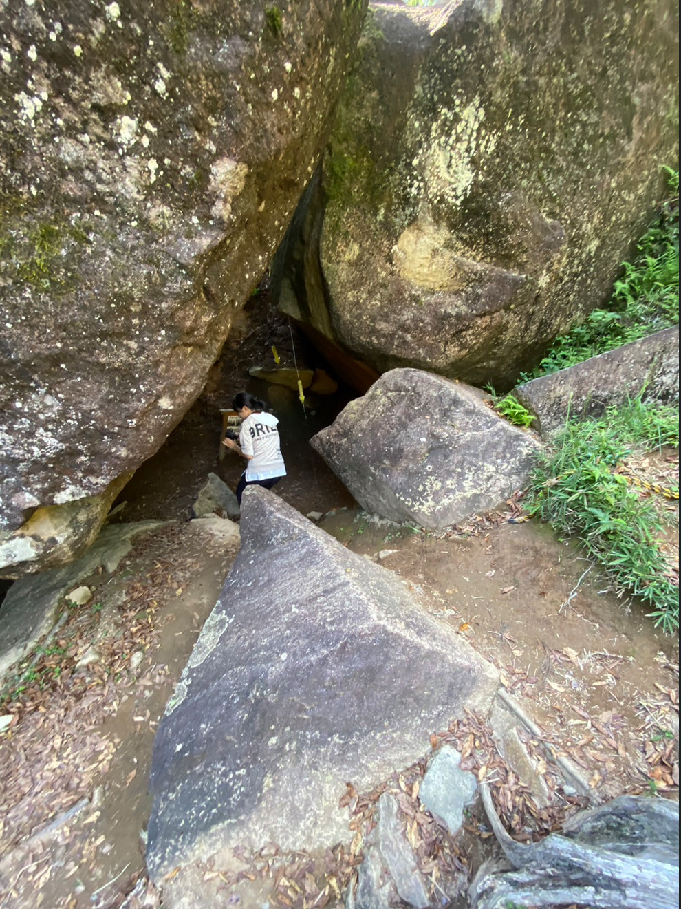 岩屋岩蔭遺跡の穴